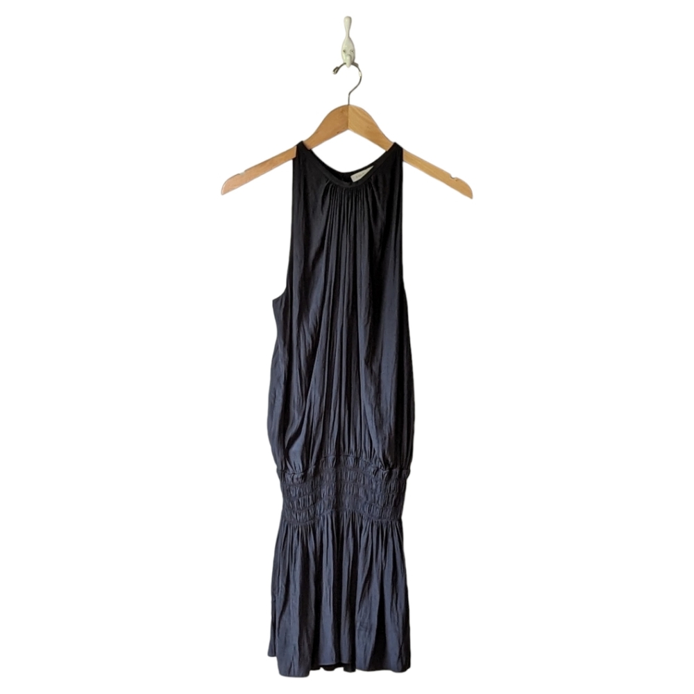 Ramy Brook Paris Silky Sleeveless Draped Mini Dress sz M in Black - Picture 9 of 15